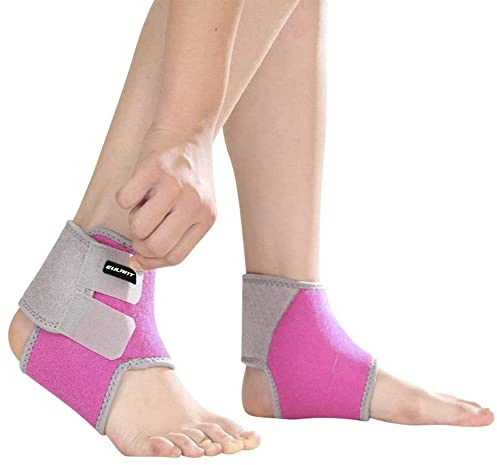 EULANT Tobilleras de Compresión para Niños, Soportes de Tobillo para Inmovilización, Protección de Pies para Esguinces, Recuperación de Lesiones, Prevención Contra Lesiones en Deportes, Rose Pink,M