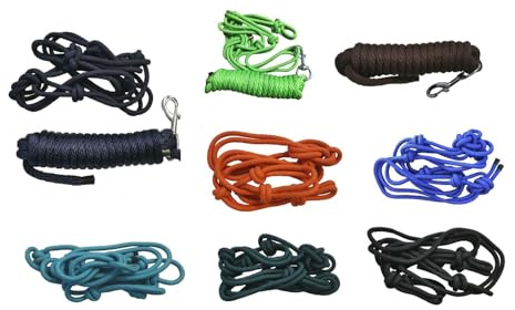 NETPROSHOP Auswahl Knotenhalfter Größe COB oder Strick 4,8m Nylon Einzeln oder Kombiniert, Groesse:Halfter, Farbe:Orange