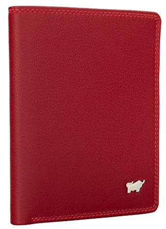BRAUN BÜFFEL - Ausweishülle Kartenhalter Herren aus echtem Rindleder Golf 2.0 - Cardholder Ausweisetui mit 6 Kunststoffhüllen & 4 Kartenfächer für Ausweis, Führerschein, Visitenkarten etc. - Rot