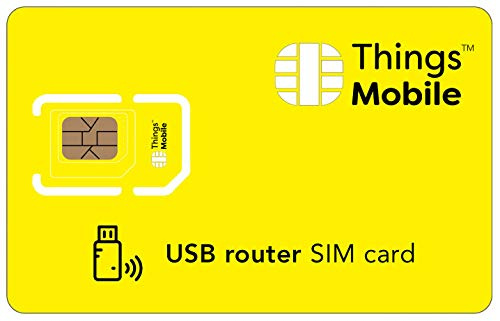 SIM Card per USB ROUTER - Things Mobile - con copertura globale e rete multi-operatore GSM/2G/3G/4G LTE, senza costi fissi, senza scadenza e tariffe competitive, con 10 € di credito incluso