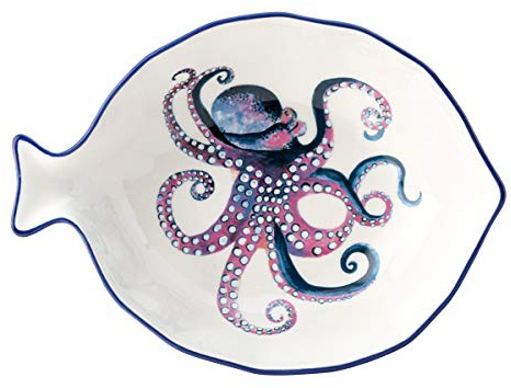English Tableware Company Dish of The Day Octopus Design Serving Platter Snack Dish Appetizer Tray Large