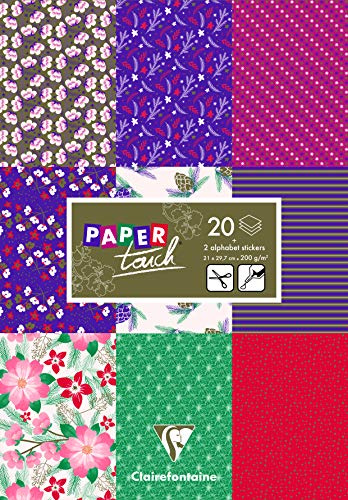 My Mandarine 95262C Paper´Touch Papierblock A4 200g 20 Blatt Floral Winter