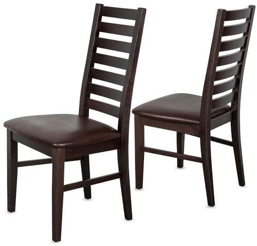 Staboos Esszimmerstühle 4er Set Massivholz Buche, Wenge - Braun CH02 | bis 150 kg, fertig montiert, Sitzpolster austauschbar, Küchenstühle & Esstisch Stühle, für Wohnzimmer & Esszimmer