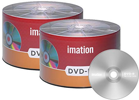 100 Pack Imation DVD-R 16X 4.7GB/120Min Branded Logo Blank Media Recordable Movie Data Disc