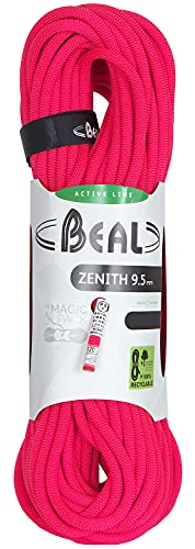 Beal Zenith 9.5mm 50m Pink - Leichtes leistungsorientiertes Kletterseil, 50m, Größe 50 m - Farbe Solid Pink