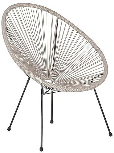Beliani Lustiger Gartenstuhl Spaghetti Stil Rattan grau Acapulco II