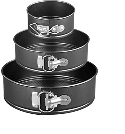 3pcs Springform Round Pans Torta Stampo Stampo Set di cottura Cuocere Bake Tin Vassoio Bakeware Tortali Stampi Cuffie Strumento di cottura DUO ER (Colore : 12 18.5 22cm 3pcs)