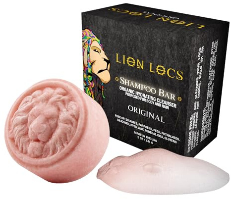 Lion Locs Shampoo Bar Conditioner & Body Wash for Dreadlocks, Braids, All Hair Types | 3-in-1 pH Balanced, Residue-Free, No Buildup
