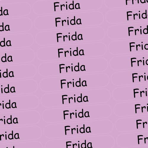 Namensaufkleber - Frida - rosa - 150 Stück - 36x7 mm mit dem Namen Ihrer Tochter - Mädchen - für Schule, Kindergarten, Hefte, Bücher - Stifte, Federmappe, Lineale - personalisiert