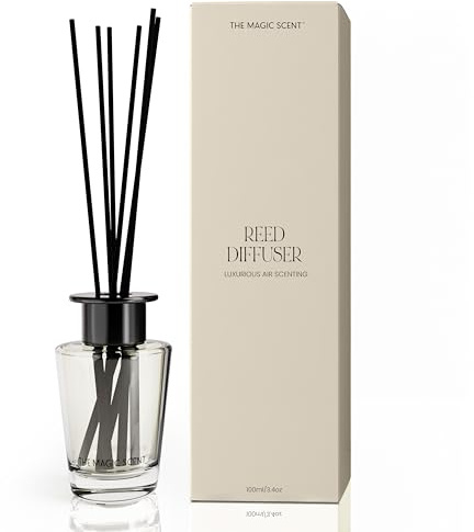 The Magic Scent Mahogany & Teakwood Reed Diffuser for Home - Luxury Scent Diffuser with Premium Fiber Reeds for Lasting Gentle Dispersal - Natural, Toxin-Free Aroma Inspired by Ambercrombie & Fitch