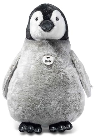 Steiff Kuscheltier Flaps Pinguin, Süßes Stofftier mit Kunststoffaugen, Kinder, Jungen & Mädchen, Plüschtier 60 cm, Hellgrau, 075728