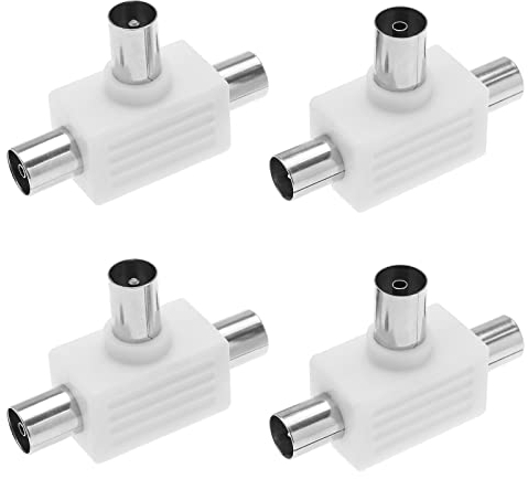 YINETTECH 4 STK 2-Wege-Antennensplitter TV-HF-Koax-Adapter Stecker auf Buchse Klinkenstecker Antennenkabeltrenner für TV-Antenne Multi Box VCR PVR DVR