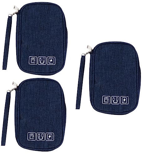 Cabilock 3 Piezas Bolsa De Almacenamiento Cable Usb Organizador De Gadgets Organizador De Bolsas De Maquillaje De Viaje Cables Usb 300d Catiónico Electrónico Viajar Bolsas De Almacenamiento