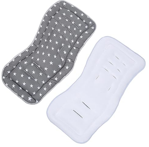Reversible Baby Pushchair Seat Liner Cotton Stroller Seat Pad Universal Pram Insert Pad Baby Carriage Pram Liner Pushchair Cushion Mattress Breathable Buggy Seat Cover Washable Warm Seat Mat