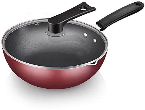 DameCo Frying Pan Skillet Pan Skillet with Glass Cover 28CM Caliber Saucepan Nonstick Coated with New Teflon Deep Large and Ovenproof Suitable Frying Pan interesting