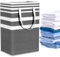 Bosdontek Grand Panier à Linge en Lin, 75L Corbeille a Linge Portable avec Poignée, Panier Linge Sale Sac à Linge Pliable, Panier Rangement pour Buanderie Chambre Salon (Gris Dégradé, 60cm x 40cm)