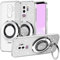 Kainevy for Samsung S9 Plus Phone Case Clear Silicone Shockproof Cute Magnetic Glitter Slim Cover Samsung Galaxy S9 Plus Case with Stand Ring [Compatible with MagSafe] Fits Wireless Charger (Silver)