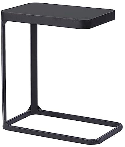 MYVVKIA Beistelltisch aus massivem Glas, C-förmiger Beistelltisch, robuster Snacktisch, Kaffeetablett, tragbarer Laptop-Schreibtisch für Couch, Wohnzimmer, Schlafzimmer, 50 x 30