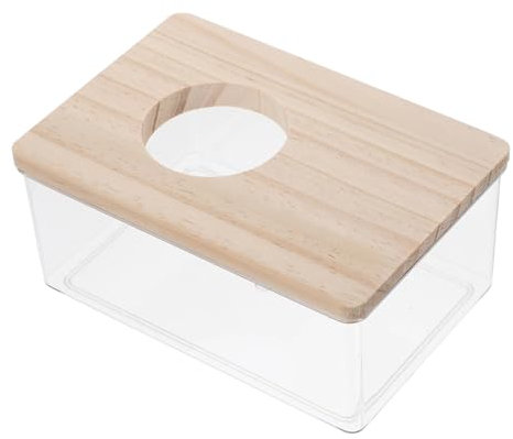 Yardwe Transparente Acrylbox Mit Holzdeckel Für Hamster Als Sandbadebox Und Toilette Geeignet Für Kleintiere Wie Rennmäuse Und Lemminge Mit Glatten Kanten Für Und Komfort Als Sandbadewann