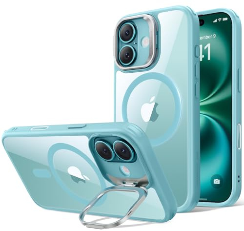 ESR für iPhone 16 Hülle Flex-Ständer, für MagSafe, Klares Grün | Kamerasteuerung, Vergilbungsschutz, 3X Militär-Sturzschutz, Magnetische Handyhülle, Air Guard Ecken
