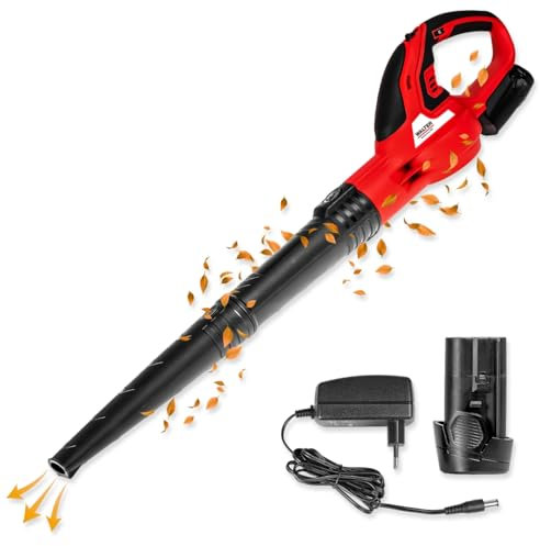 WALTER Akku-Laubbläser 12V Li-Ionen – Kompakter, leistungsstarker und regulierbarer Garten-Laubbläser | 140–200 km/h Luftstrom, 2.0 Ah Akku & Ladegerät inkl. | Perfekt für Gehwege, Terrassen & Einfahr