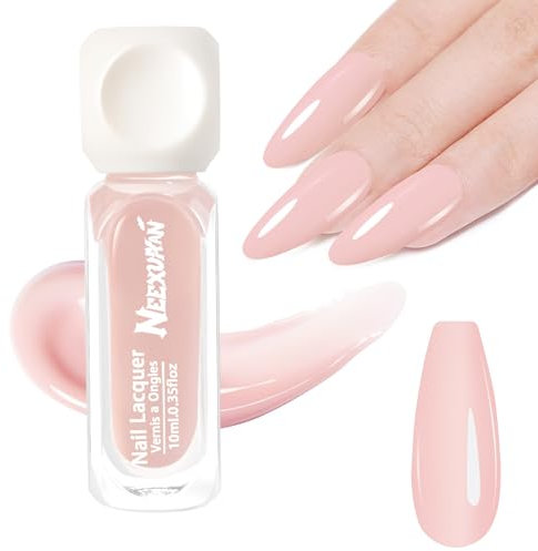 NEEXUAAN Nail Polish Quick Dry Nail Polish Nude Pink Nail Varnish Chip Resistant Streak Free Long Lasting Brighteningh for Girls Women,0.35 fl oz (Nude Pink, 1PCS)
