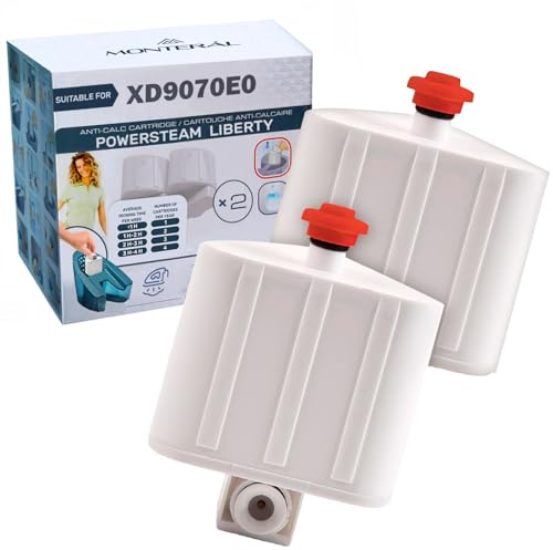 XD9070E0 pour Tefal Liberty Powersteam Cartouche Anti Calcaire Set 2 | Adapté pour Calor pour Rowenta Centrale Vapeur de MONTERAL
