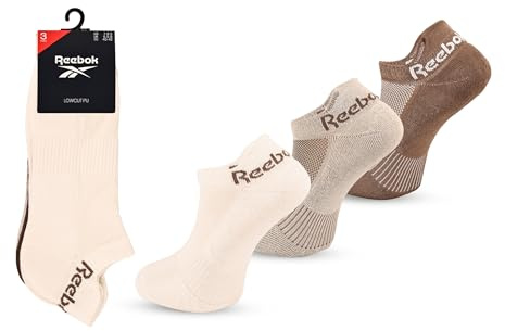 Reebok Chaussettes Basses Unisexes - Confortables, Coton Respirant, Pour Marche, Sport Fitness, Usage Quotidien, Lavables, Coupe Basse, Lot de 3 Paires, Taille 37/39, Chalk