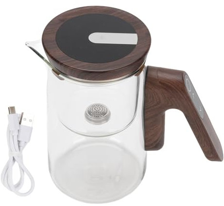 Tea Pot, 800ml Magnetic Water Separation Teapot with Strainer Timer Practical Portable Transparent Design Glass Tea Pot for Brewing Tea