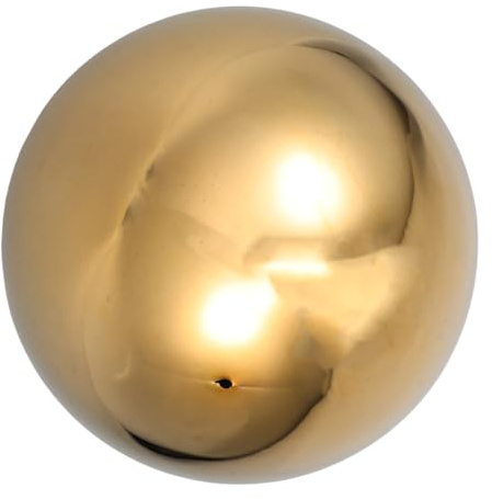 HYTROVE Bola Reflectante para Jardín De Acero Inoxidable 20 Cm Dorada, Esfera Hueca Superficie De Espejo Pulido para Decoración Exterior, Globo De Observación Resistente y Portátil