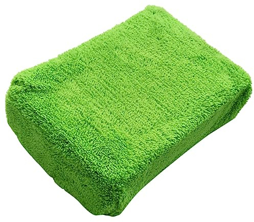 UKCOCO Esponja de Limpieza para Coche de Esponja Alta Absorción, No Rasca Superficies Delicadas, Bolsillo y Malla para Limpiar Coche Exterior
