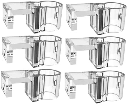 KiBcsLic Lot de 6 Supports Créatifs Transparents pour Plantes d'Aquarium, Porte-Plantes Transparent PC, Porte-Plantes Robuste pour Décoration et Cultivation Hydroponique