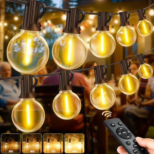 LED Lichterkette Außen Strom mit Fernbedienung, 30M Warmweiß | Dimmbar, Timer, 3 Helligkeitsmodi, IP44 Wetterfest. Outdoor Lichterkette für Garten Terrasse Balkon Hochzeiten Partys