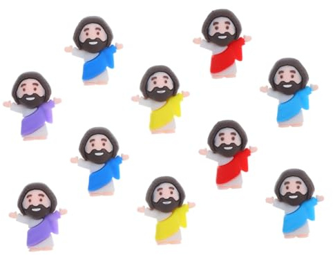 HONITANO 10 Mini Statuette di Gesù in Miniatura per Bomboniere Pasquali, Giocattoli Religiosi Compatti per Riempire Uova di Pasqua e Regali di Battesimo, Decorazioni Sacre per Feste e Casa