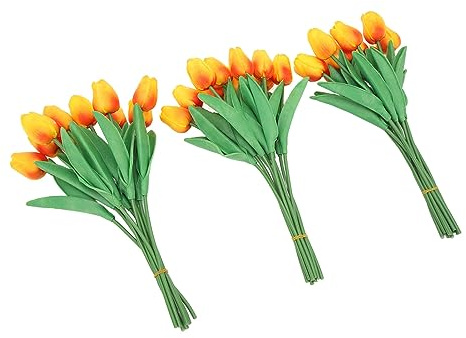 Chiyyak Premiumsimulering, Handgjorda Tulpanblommor för Bröllopsinredning, Set med 30 St (Röd)