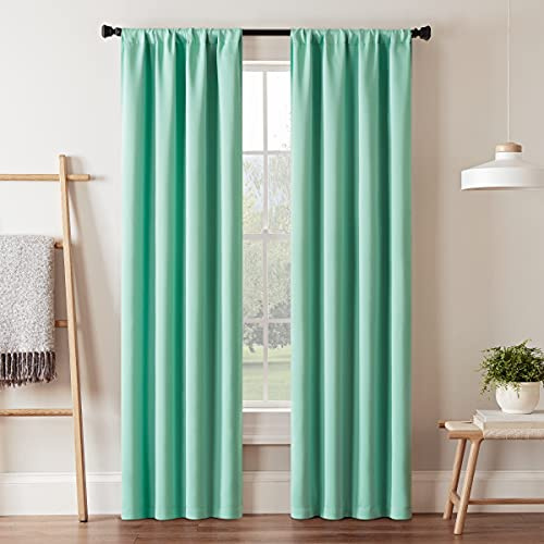 Eclipse Darrell Blackout Rod Pocket Curtain, 37x84, Mint