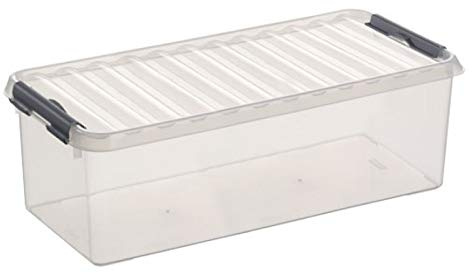 6X SUNWARE Q-Line Box - 9,5 Liter - 485 x 190 x 147mm - transparent/Silber