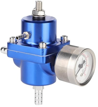Regulador de Presión de Gasline 0-140 PSI, Kit de Regulador con Manómetro, Soporte, Llaves(Azul)