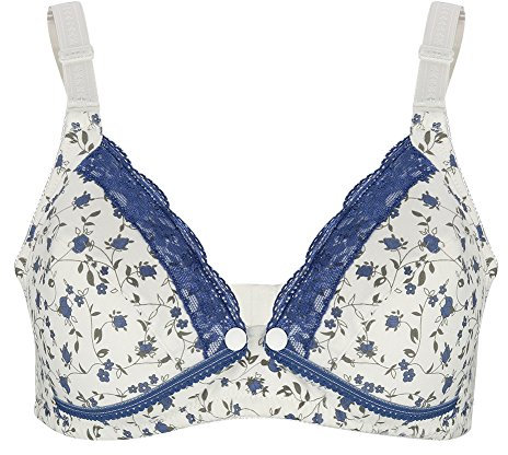 Atyhao Still-BH aus Baumwolle, Voröffnung, Still-BH, Schwangere Frauen, Blau 38/85