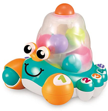: AUBY JOUET de BÉBÉ CRABE FOU LANCEUR de BALLES pour les BÉBÉS de 12+, Multicolore