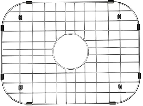 Alonsoo Grille de protection pour évier et grille en acier inoxydable 47,7 cm (L) x 34,5 cm (L) x 34,5 cm (Grilles) pour fond de drain de cuisine avec rayon d'angle