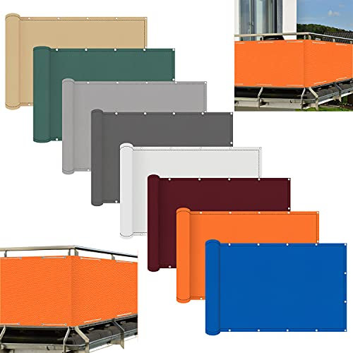 ACUY Balcon Cache 90x1500cm Polyester Couverture De Confidentialité ÉCran Polyester Protection Contre Les Regards pour Balcon Jardin