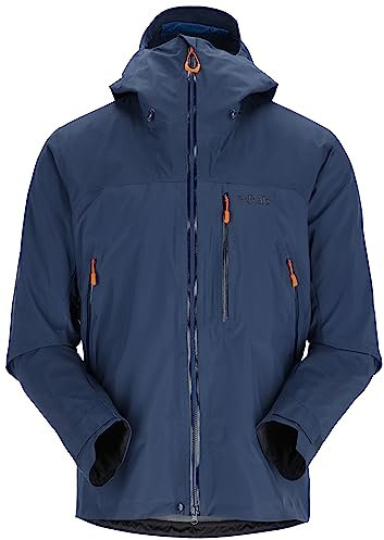Rab Men’s Latok Mountain GORE-TEX Pro Jacket GTX Waterproof Breathable Shell for Trekking, Climbing, & Mountaineering - Deep Ink - Large