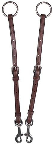 ARBO-INOX Martingal-Gabel Basic aus Leder mit Clips verstellbare Gabel für Vorderzeug (Full Warmblut, Braun)