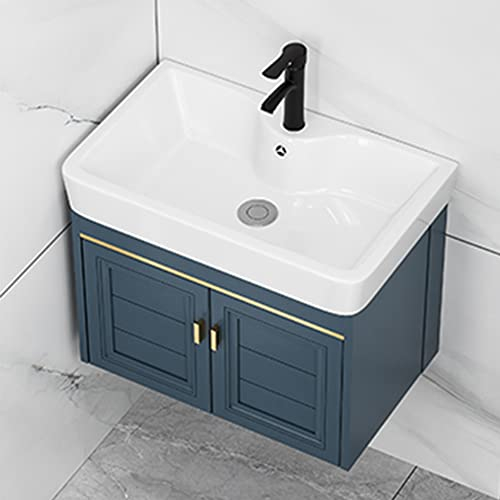 Lavabo con Mobiletto,Mobile Bagno Sospeso,Lavello da Cucina con rubinetto caldo e freddo,set di mobili da bagno per il Lavatoio,Interno e Esterno lavando lavello,Moderno ed Elegante ( Size : Length 18