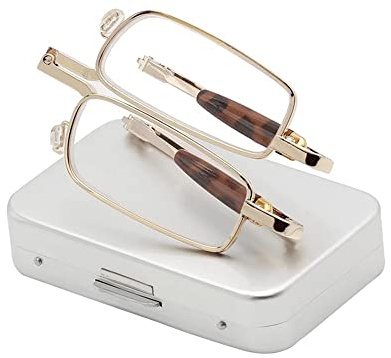 SFIVE Lesebrille Faltbare Leichte Computerbrille Für Herren Damen 1.0 1.5 2.0 2.5 3.0 Tragbare Anti-Blau Lesebrille HD Silber (Color : Silver, Size : +1.5)