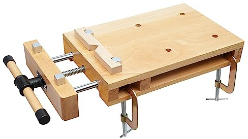 Wooden Workbench,Tabletop Woodworking Smart Vise with Premium Clamps,Household Portable Quick Release Smart Vice with Superior Clamping & G-Holding Clamps for Wood Processing