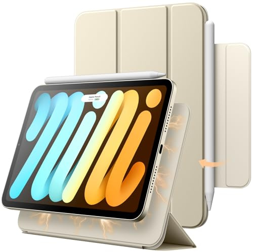 JETech Magnetische Hülle für iPad mini (A17 Pro, 2024 Modell, 7. Generation) / mini 6 (Modell 2021, 6. Generation), Schlank Case (Polarstern)