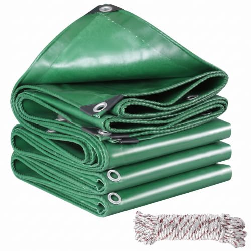 Jianyana Heavy Duty PVC Tarpaulin, Waterproof Tarp Sheet, 2 x 2.5m 440 g/m², Reinforced Eyelets, UV & Tear-Resistant, Weatherproof, MultiPurpose for Garden Gazebo Outdoor Furniture Protection, Green