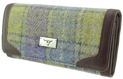 Glen Appin Harris Tweed Ladies Bute Fold-Over Purse LB2000 (Col 112 Lilac/Lime)